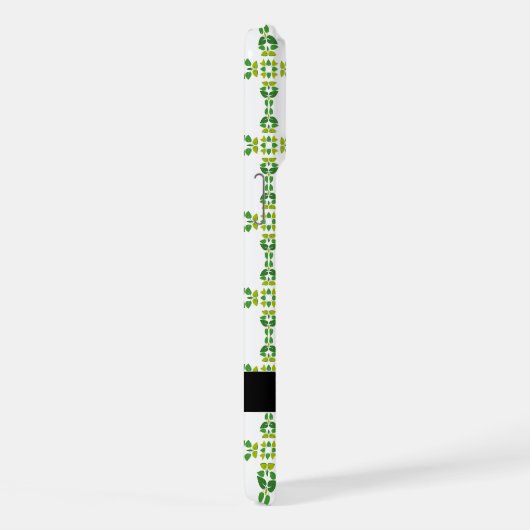 Bladpatroon, Groene bladeren, Jouw naam iPhone Hoesje (Rechterkant)