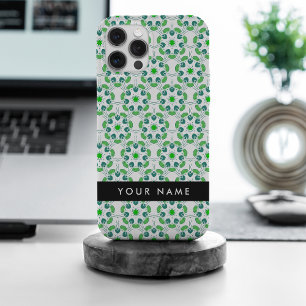 Bladpatroon, Groene bladeren, Jouw naam iPhone 15 Pro Max Case