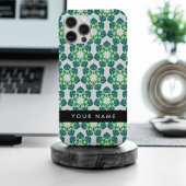 Bladpatroon, Groene bladeren, Jouw naam iPhone Hoesje