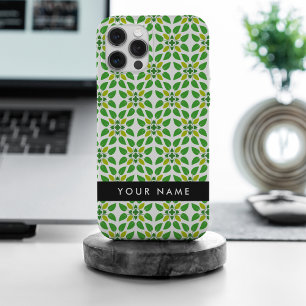 Bladpatroon, Groene bladeren, Jouw naam iPhone 15 Pro Max Case