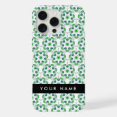 Bladpatroon, Groene bladeren, Jouw naam iPhone Hoesje (Achterkant)