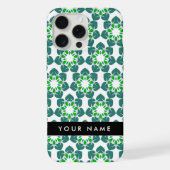 Bladpatroon, Groene bladeren, Jouw naam iPhone Hoesje (Achterkant)