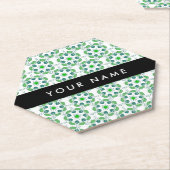 Bladpatroon, Groene bladeren, Jouw naam Kartonnen Onderzetters (Schuin)