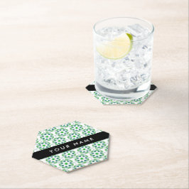 Bladpatroon, Groene bladeren, Jouw naam Kartonnen Onderzetters