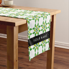 Bladpatroon, Groene bladeren, Jouw naam Korte Tafelloper