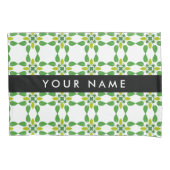 Bladpatroon, Groene bladeren, Jouw naam Kussensloop (Voorkant)