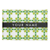Bladpatroon, Groene bladeren, Jouw naam Kussensloop (Achterkant)