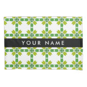 Bladpatroon, Groene bladeren, Jouw naam Kussensloop (Voorkant)