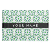 Bladpatroon, Groene bladeren, Jouw naam Kussensloop (Achterkant)