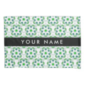 Bladpatroon, Groene bladeren, Jouw naam Kussensloop (Voorkant)