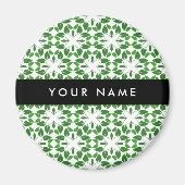 Bladpatroon, Groene bladeren, Jouw naam Magneet (Voorkant)