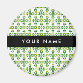 Bladpatroon, Groene bladeren, Jouw naam Magneet (Voorkant)