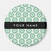 Bladpatroon, Groene bladeren, Jouw naam Magneet (Voorkant)