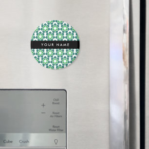 Bladpatroon, Groene bladeren, Jouw naam Magneet
