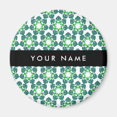 Bladpatroon, Groene bladeren, Jouw naam Magneet (Voorkant)