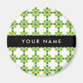 Bladpatroon, Groene bladeren, Jouw naam Magneet (Voorkant)
