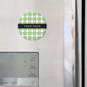 Bladpatroon, Groene bladeren, Jouw naam Magneet