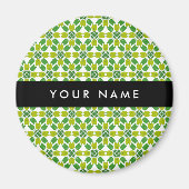Bladpatroon, Groene bladeren, Jouw naam Magneet (Voorkant)