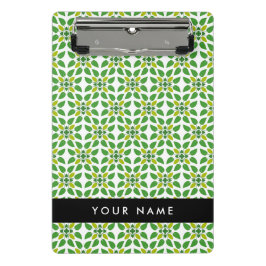 Bladpatroon, Groene bladeren, Jouw naam Mini Klembord