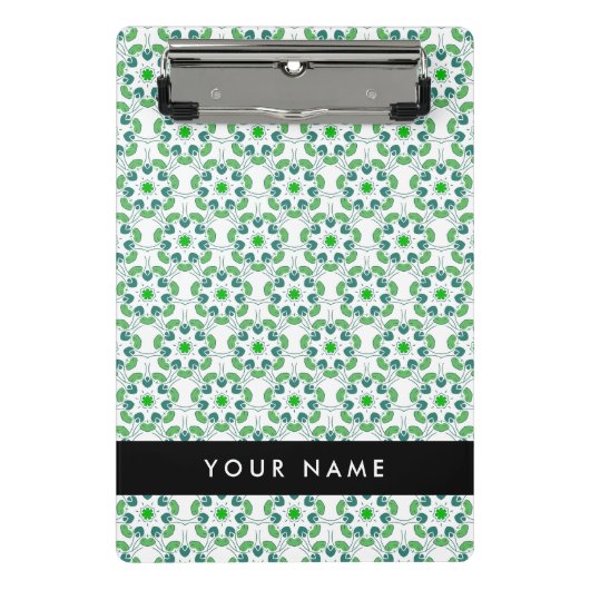Bladpatroon, Groene bladeren, Jouw naam Mini Klembord (Voorkant)