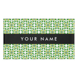 Bladpatroon, Groene bladeren, Jouw naam Naambadge