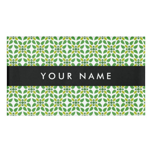 Bladpatroon, Groene bladeren, Jouw naam Naambadge (Voorkant)