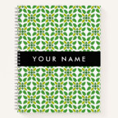 Bladpatroon, Groene bladeren, Jouw naam Notitieboek (Voorkant)