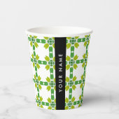 Bladpatroon, Groene bladeren, Jouw naam Papieren Bekers (Voorkant)