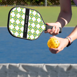 Bladpatroon, Groene bladeren, Jouw naam Pickleball Paddle