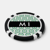Bladpatroon, Groene bladeren, Jouw naam Poker Chips (Enkel)