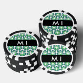 Bladpatroon, Groene bladeren, Jouw naam Poker Chips (Opstapeling)