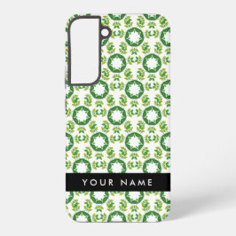 Bladpatroon, Groene bladeren, Jouw naam Samsung Galaxy Hoesje