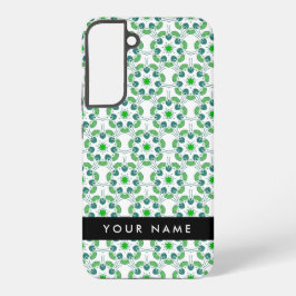 Bladpatroon, Groene bladeren, Jouw naam Samsung Galaxy Hoesje