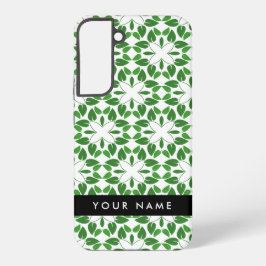 Bladpatroon, Groene bladeren, Jouw naam Samsung Galaxy Hoesje