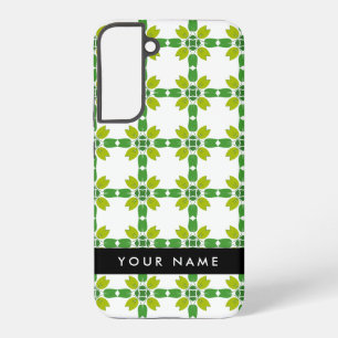 Bladpatroon, Groene bladeren, Jouw naam Samsung Galaxy Hoesje