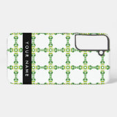 Bladpatroon, Groene bladeren, Jouw naam Samsung Galaxy Hoesje (Achterkant horizontaal)