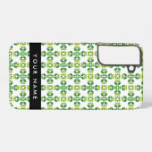Bladpatroon, Groene bladeren, Jouw naam Samsung Galaxy Hoesje (Achterkant horizontaal)