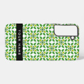 Bladpatroon, Groene bladeren, Jouw naam Samsung Galaxy Hoesje (Achterkant horizontaal)