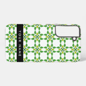 Bladpatroon, Groene bladeren, Jouw naam Samsung Galaxy Hoesje (Achterkant horizontaal)