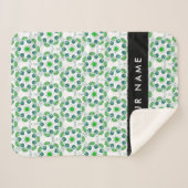 Bladpatroon, Groene bladeren, Jouw naam Sherpa Deken (Voorkant (horizontaal))