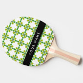 Bladpatroon, Groene bladeren, Jouw naam Tafeltennisbatje (Zijkant)