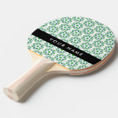 Bladpatroon, Groene bladeren, Jouw naam Tafeltennisbatje (Voorkant Gekanteld)