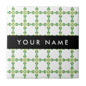 Bladpatroon, Groene bladeren, Jouw naam Tegeltje (Voorkant)