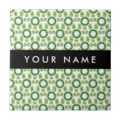 Bladpatroon, Groene bladeren, Jouw naam Tegeltje (Voorkant)