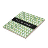 Bladpatroon, Groene bladeren, Jouw naam Tegeltje (Zijkant)