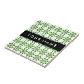 Bladpatroon, Groene bladeren, Jouw naam Tegeltje (Zijkant)