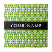 Bladpatroon, Groene bladeren, Jouw naam Tegeltje (Voorkant)