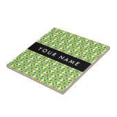 Bladpatroon, Groene bladeren, Jouw naam Tegeltje (Zijkant)