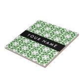 Bladpatroon, Groene bladeren, Jouw naam Tegeltje (Zijkant)