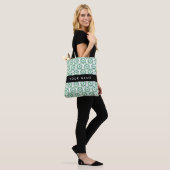 Bladpatroon, Groene bladeren, Jouw naam Tote Bag (Op model)